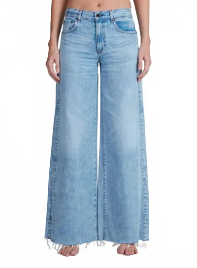 Askk Ny Longboarder Relaxed Wide Leg Jeans In Blondie In Blue
