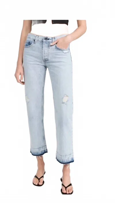 Askk Ny Low Rise Straight Jean In Bleach Destroy