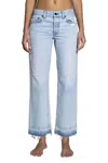 Askk Ny Low Rise Release Hem Straight Leg Jeans In Blue