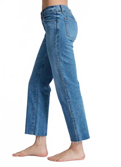 Askk Ny Low Rise Straight Jeans In Studded Muse In Multi