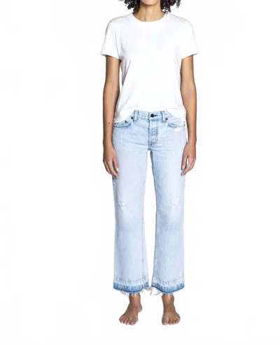 Askk Ny Low Rise Straight Leg Jeans In Bleach Destroy In White