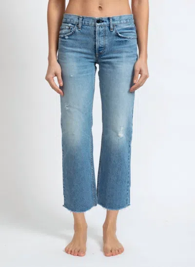 Askk Ny Low Rise Straight Leg Jeans In Clean Berkley