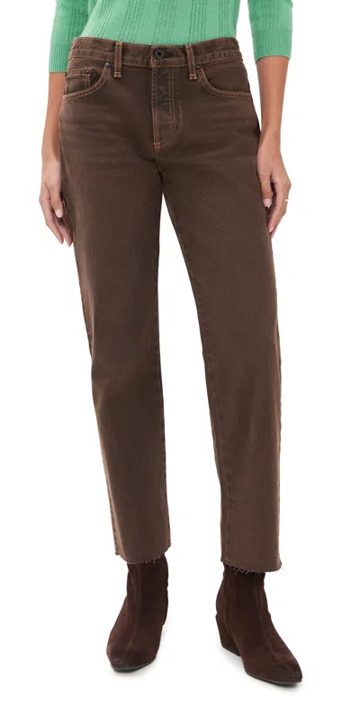 Askk Ny Low Straight Jeans Distressed Brown