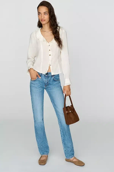 Askk Ny Low-rise Slim Straight-leg Jeans In Medium Wash