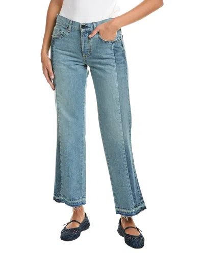 Askk Ny Low-rise Two Tone Straight Jean In Blue