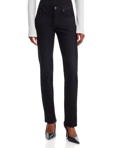 Askk Ny Mid Rise Slim Leg Jeans In Rock In Black