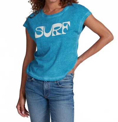 Askk Ny Muscle Tank Printed Top In Surf In Blue