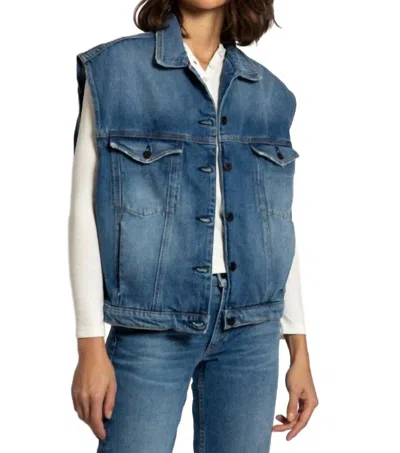 Askk Ny Oversized Denim Vest In Bogart In Blue