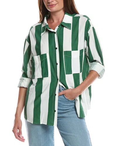 Askk Ny Oversized Knit Shirt In Green