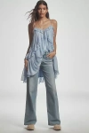 Askk Ny Pistachio Mid-rise Wide-leg Jeans In Blue