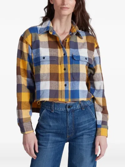 Askk Ny Plaid-check Cropped Shirt In Multi