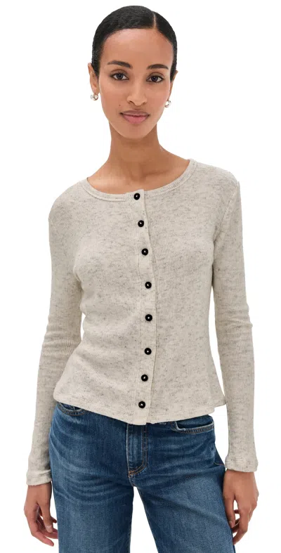 Askk Ny Rib Cardigan Heather In Gray