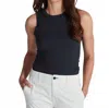 Askk Ny Rib Tank Top In Stone Black In Black