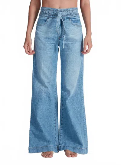 Askk Ny Rio High Rise Wide Leg Jeans In Blondie In Blue