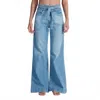 Askk Ny Rio High Rise Wide Leg Jeans In Blondie In Blue