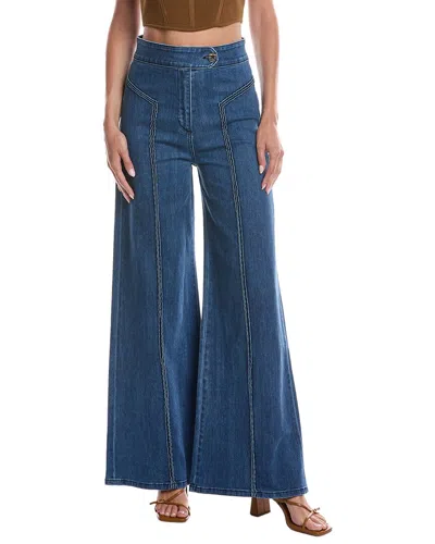 Askk Ny Roller Wide Leg Ice Jean In Blue