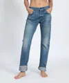 Askk Ny Selvage Straight Leg Jeans In Chill In Multi