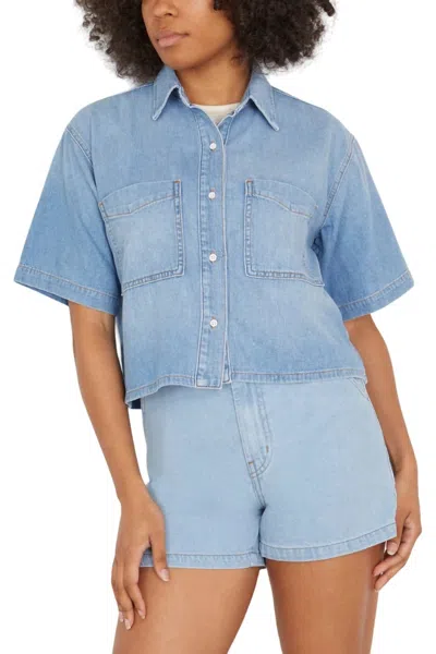 Askk Ny Short Sleeve Shirt In Jackson In Blue
