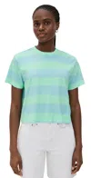 Askk Ny Shrunken Boy Tee Stripe Mint Blue Stripe In Blue