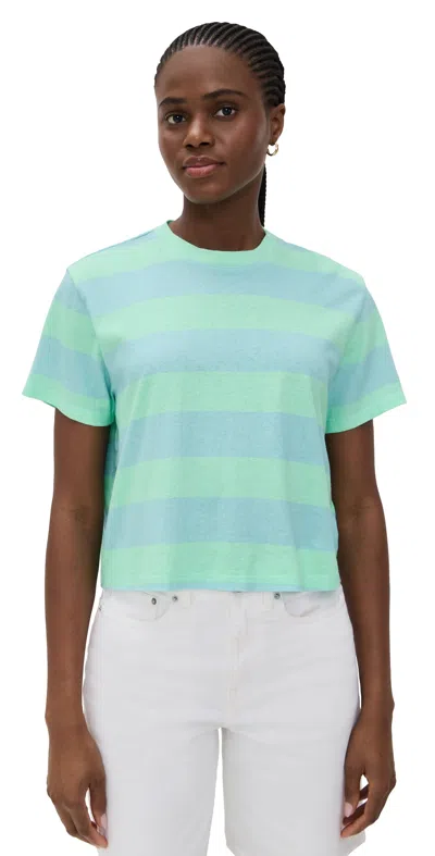 Askk Ny Shrunken Boy Tee Stripe Mint Blue Stripe
