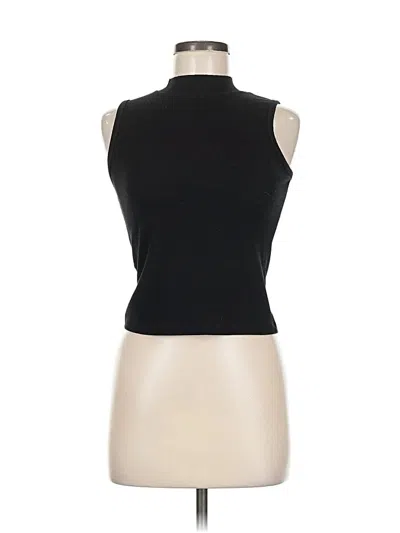 Pre-owned Askk Ny Sleeveless Top Black Halter Neckline Tops