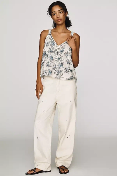 Askk Ny Splattered Chino Pants In White