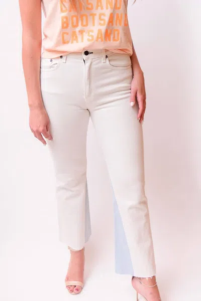 Askk Ny The Geek Ankle Jeans In Ivory In Beige