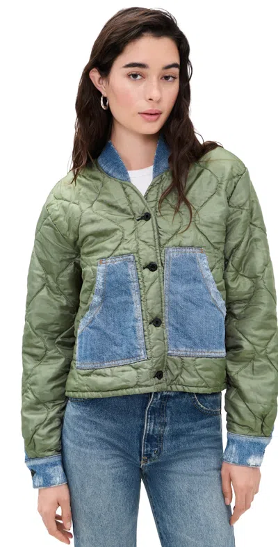 Askk Ny The Peak Liner Bomber Jacket Blondie In Green