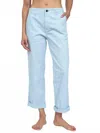 Askk Ny Twill Low Slung Relaxed Chino Pant In Ice Blue In Blue