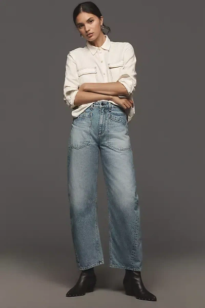 Askk Ny Twisted Barrel High-rise Jeans In Blue