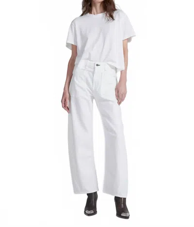 Askk Ny Twisted Barrel Wide Leg Jeans In Ivory In Pattern