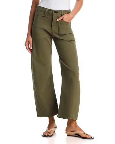 Askk Ny Twisted High Rise Barrel Leg Jeans In Safari In Green