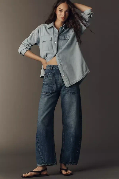 Askk Ny Twisted High-rise Barrel Jeans In Blue