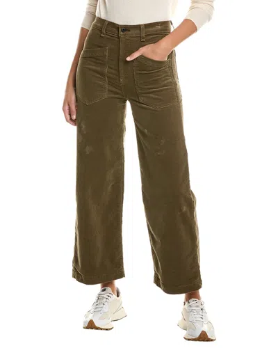 Askk Ny Virginia Corduroy Safari Green Wide Leg Jean In Brown