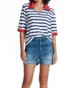 Askk Ny Virginia Nova Jean Shorts In Mulholland In Blue