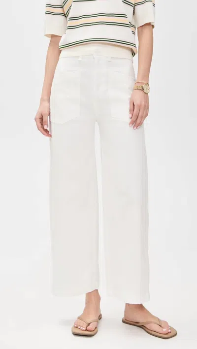 Askk Ny Virginia Semi Wide Leg Pant In Ivory White
