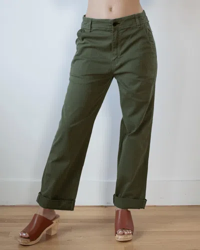 Askk Ny Women's Chino Twill Pant In Army Green