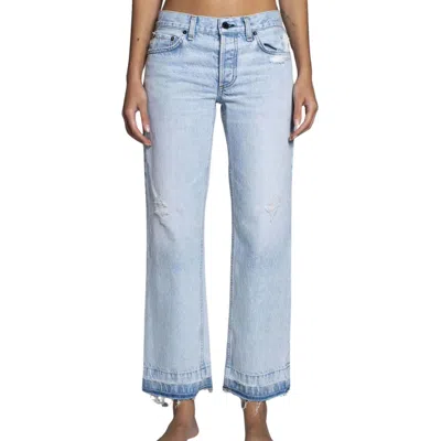 Askk Ny Women's Low Rise Straight Jeans In Bleach Destroy In Multi