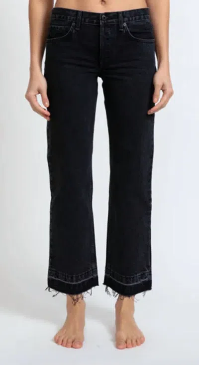 Askk Ny Women's Low Rise Straight Jeans In Stone In Black