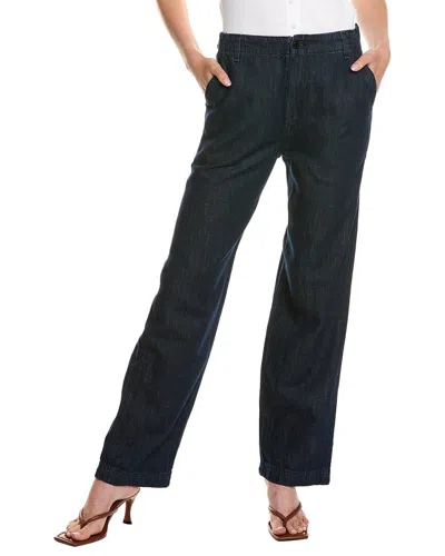 Askk Ny Womens Indigo Linen-blend Chino Jean, 32, Blue