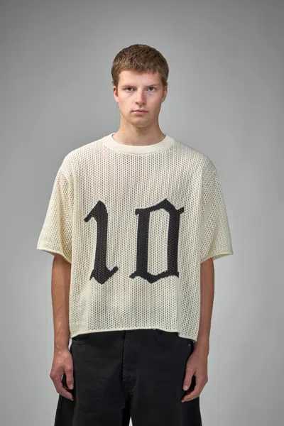 Askyurself Cropped Knit Mesh Oe Jersey In Sand