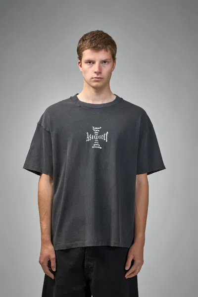 Askyurself Cross Logo Vintage Tee In Gray