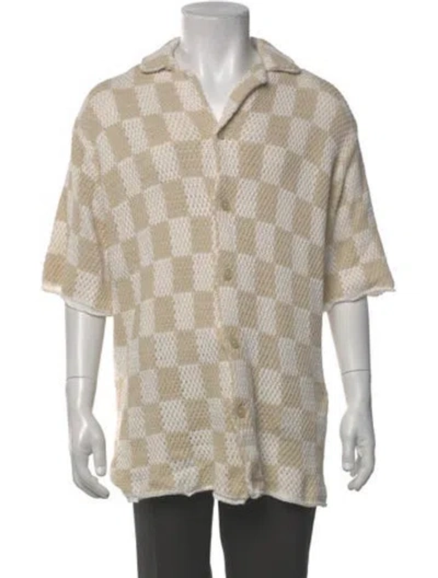 Pre-owned Askyurself Plaid Print Short Sleeve Shirt In Neutrals