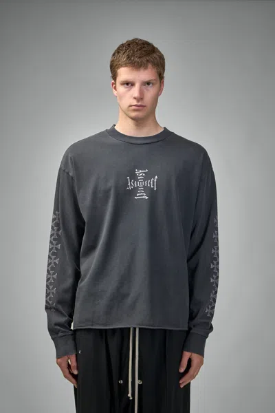 Askyurself Raw Cross Logo Vintage Ls In Gray