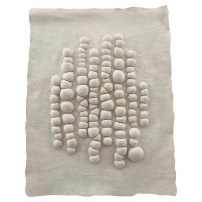 Pre-owned Asli Smith Handmade Sculptural Felt Wall Art Astra One White By Studio Marmi
