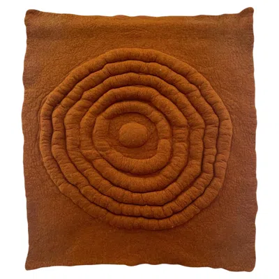 Pre-owned Asli Smith Handmade Sculptural Felt Wall Art Terra - Burnt Orange - By Studio Marmi