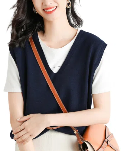 Asne Wool Vest In Blue
