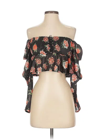 Pre-owned Asos Design 3/4 Sleeve Blouse In Black