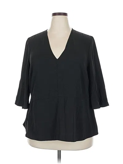 Pre-owned Asos Design 3/4 Sleeve Blouse In Black