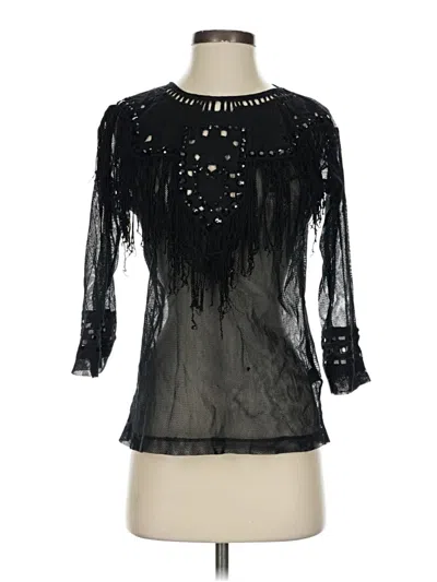 Pre-owned Asos Design 3/4 Sleeve Blouse In Black